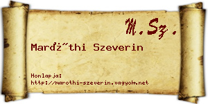 Maróthi Szeverin névjegykártya